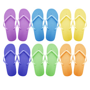 Assorted Solid Flip Flops (Case of 48 Pairs)