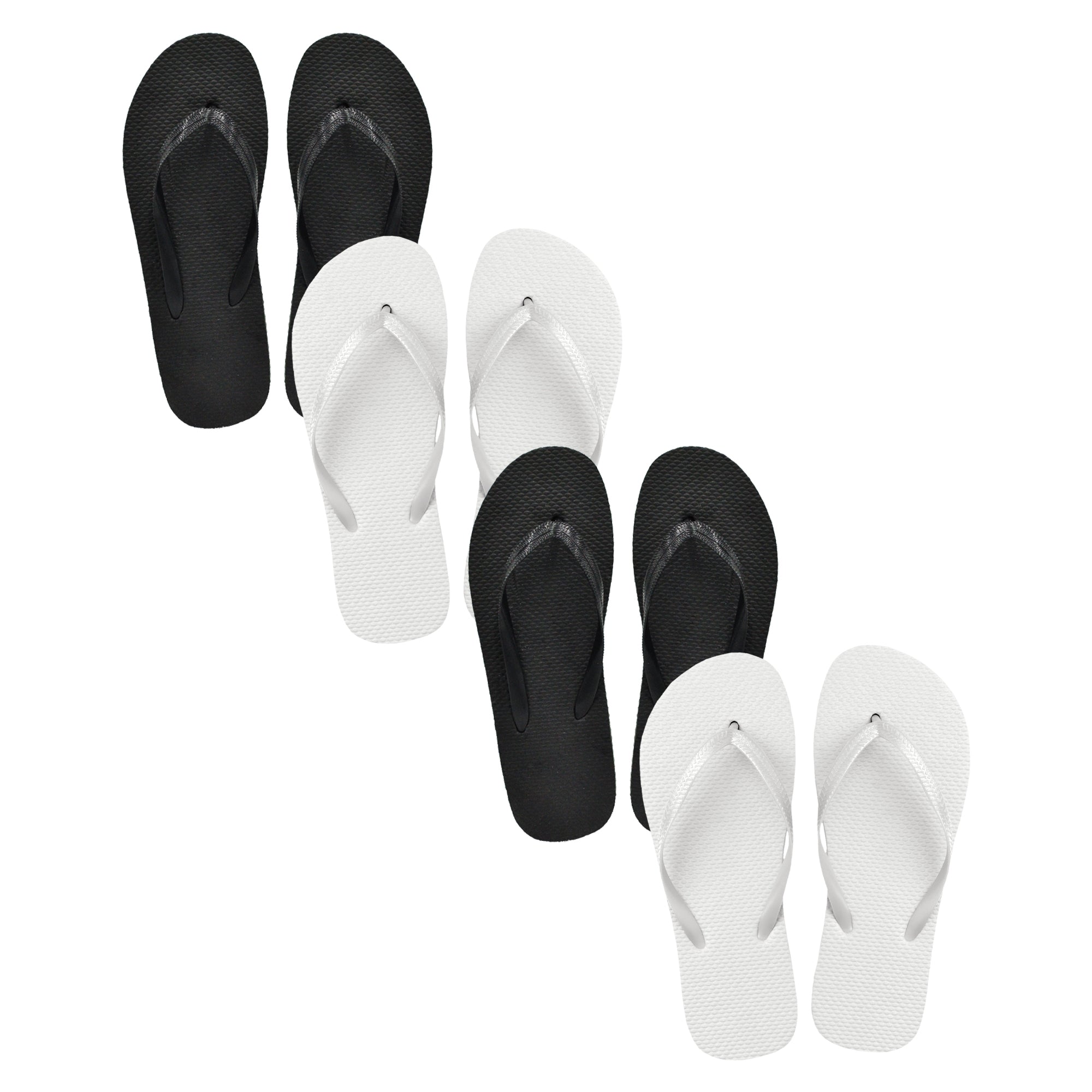FlipFlopsBulk Discount Wholesale Flip Flops Black White Mixed Case of 48 Pairs bulkflipflops
