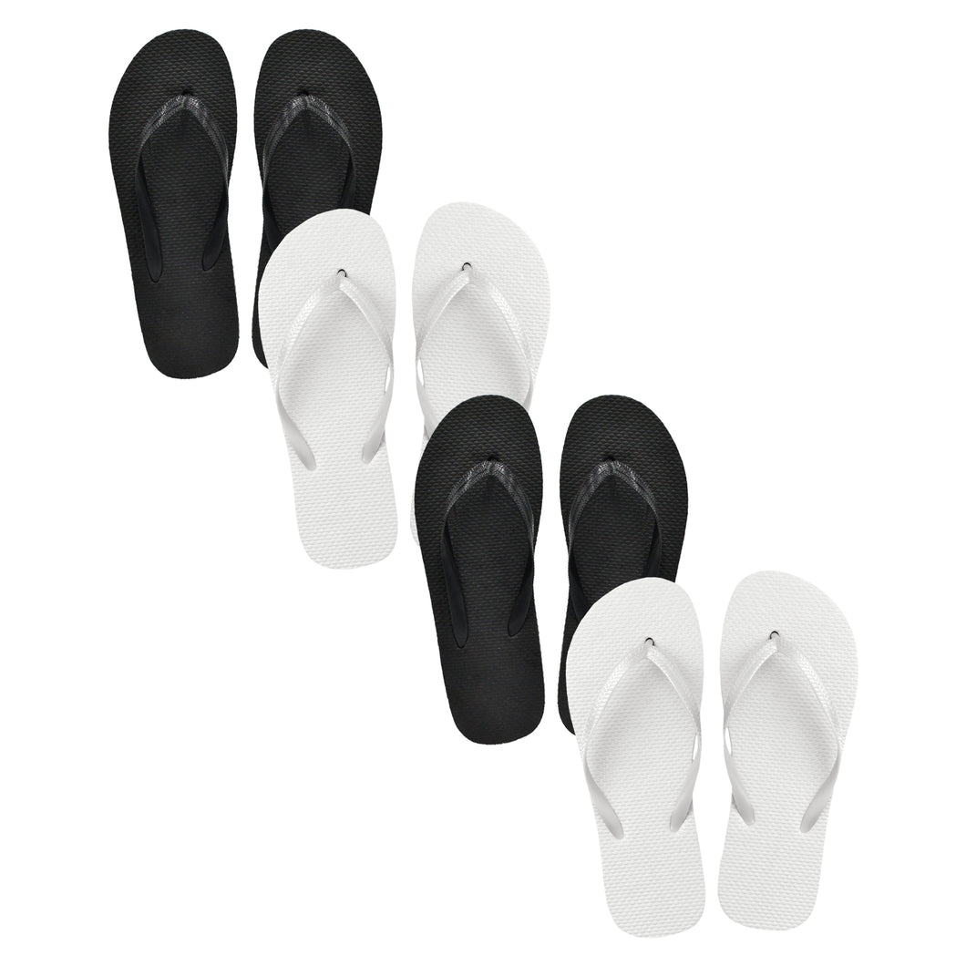 Black & White Mixed Flip Flops (Case of 48 Pairs)